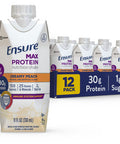 Ensure Max Protein Nutrition Shake With 30G Of Protein 1G Of Sugar High Protein Shake Creamy Peach 11 Fl Oz - Pack Of 12