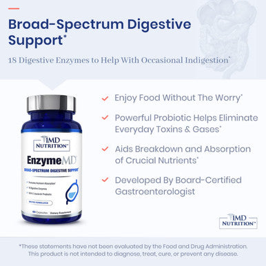 1MD Nutrition EnzymeMD Supplement 18 PlantBased Enzymes 60 Capsules