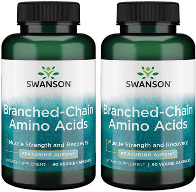 Swanson Ajipure Branched-Chain Amino Acids Pharmaceutical Grade 90 Veg Capsules (2 Pack)