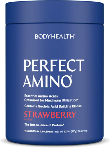 BodyHealth PerfectAmino Powder - BCAA and EAA Powder for Pre and Post Workout - Amino Acid Energy Drink for Men and Women to Support Lean Muscle and Recovery