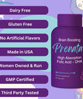 BioImmune Ultra Strength Bio Available Prenatal Vitamins for Women Naturally Occurring Methylated Folate Folic Acid DHA Omega 3 Supports Brain Development Healthy Fetal Development