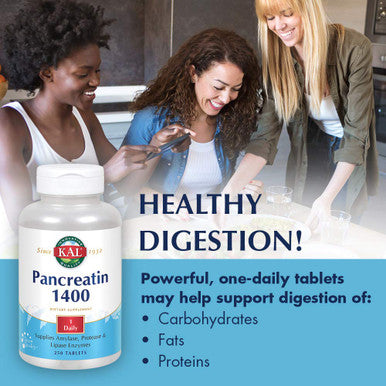 KAL 1400 Mg Pancreatin Tablets, 250 Count