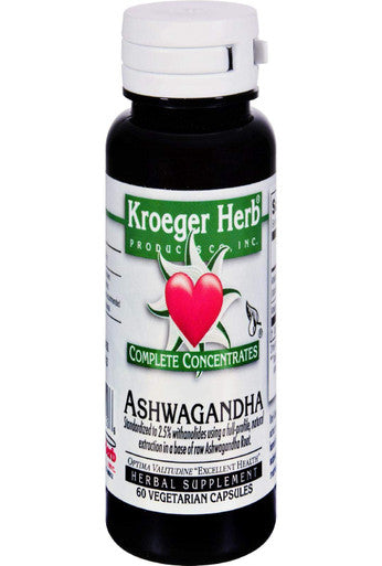 Kroeger Herb Complete Concentrate, Ashwagandha, 60 Count