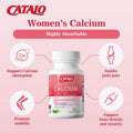 CATALO Womens Calcium Support Strong Bone and Delay Bone Loss Promote Joint Mobility 600mg Plant Based clinically Proven Algae Calcium per Serving with Vitamin D3 60 Tablets