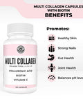 Left Coast Performance Collagen Capsules with Biotin Hyaluronic Acid Vitamin C Hydrolyzed Multi Collagen Peptide Capsules Types I II III V X For Skin Hair Nails and Joint Health Supplement* 120 Count