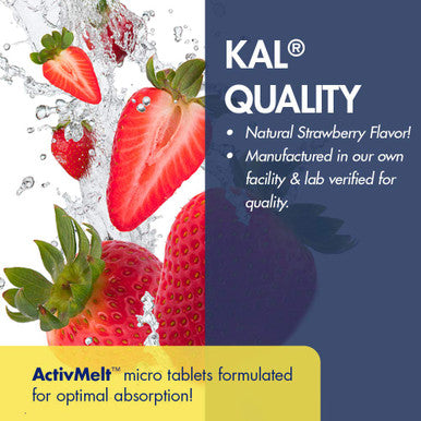 Kal 25 Mg Niacin Tablets, Strawberry, 200 Count