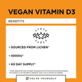 Selfevolve Vegan Vitamin D3 5000 IU Supplement - Pure High Potency D3 Vitamin 5000 IU Supplements for Immune Health & Strong Bones Support - 120 Capsules Providing a 2-Month Supply of Vit D3