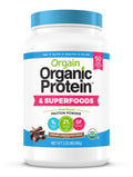 Orgain Bundle Chocolate Protein Powder and Chocolate Protein Superfoods Powder Vegan Made without Dairy Gluten and Soy NonGMO
