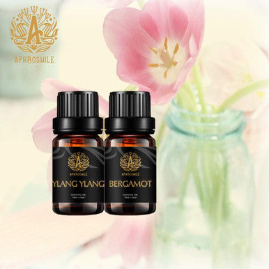 Aromatherapy Ylang Ylang Essential Oil Set for Diffuser, 100% Pure Bergamot Essential Oil Kit for Humidifier, 2x10ml Therapeutic Grade Begarmot Essential Oils Set - Ylang Ylang & Bergamot Oil for Home