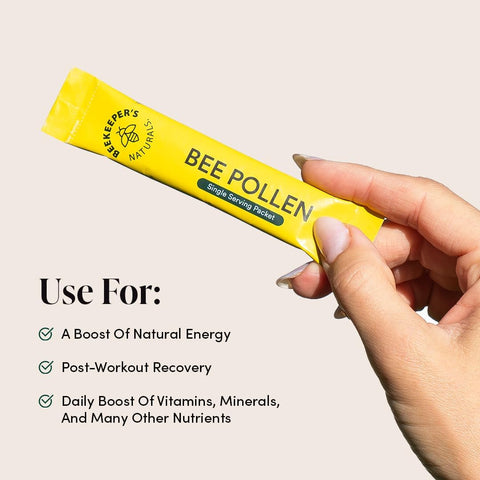 Beekeeper'S Naturals - 100% Raw Bee Pollen Granules Natural Preserved Enzymes Source Of Vitamin B Minerals Amino Acids & Protein - Paleo & Keto Friendly Gluten (5.2 Oz)