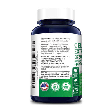 NusaPure Celery Seed Extract Capsules | 3750mg | 240 Veggie Caps | Non-GMO and