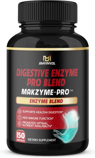 Digestive Enzymes with Prebiotics Probiotics Supplement 150 Capsules Bottled in USA Supports Healthy Digestion Immune System Health and Nutrition Absorption