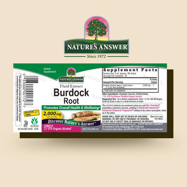 Nature'S Answer Burdock Root | Herbal Supplement | Super Concentrated | Promotes Overall Well-Being | Low Alcohol & Gluten- 2oz Extract | Single Count