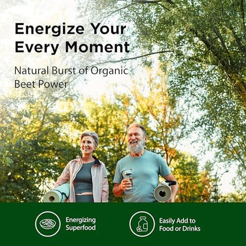 Flora Organic Red Beet Crystals Energizing Superfood Nitric Oxide Booster Vegan Equals 5.5 Lbs. Of Red Beets Pressed From Fresh Harvested Organic Beets 7Oz. Powder