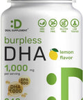 Deal Supplement DHA Supplements | 240 Softgels Burpless Lemon Flavor DHA 1000mg + EPA 500mg Wild Caught Fish