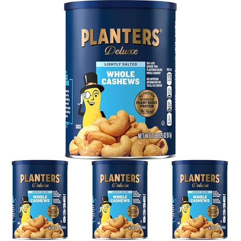 PLANTERS Deluxe Lightly Salted Cashews Party Snacks PlantBased Protein Quick Snack for Adults After School Snack Flavored with Sea Salt Kosher 1lb 2.25oz