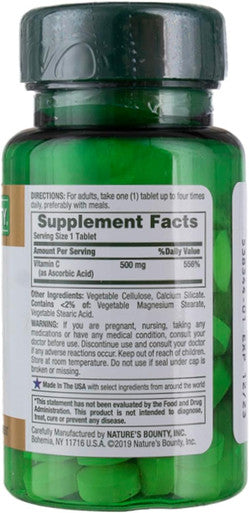 Nature's Bounty Vitamin C 500mg 100 Tablets