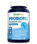NusaPure Probiotics 110 Billion CFU Per Veggie Caps 13 Strains - 30 Capsules (Non-GMO & )