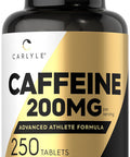 Carlyle Caffeine Pills 200Mg | 250 Tablets | Advanced Athlete Formula | Vegetarian, Non-Gmo & Gluten Free Supplement