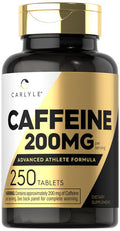 Carlyle Caffeine Pills 200Mg | 250 Tablets | Advanced Athlete Formula | Vegetarian, Non-Gmo & Gluten Free Supplement