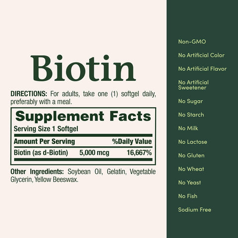NatureS Bounty Biotin 5000 Mcg Caps 72 Ct