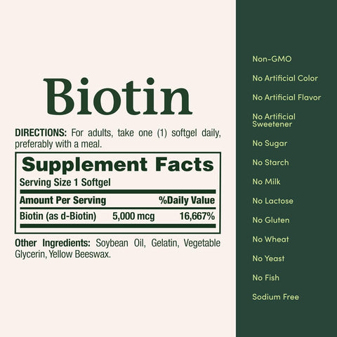 Nature'S Bounty Biotin 5000 Mcg Caps 72 Ct