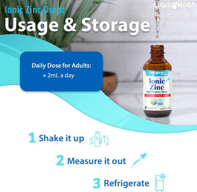 Liquidhealth Ionic Zinc 15Mg, 2 Oz Zinc Liquid, Pure Zinc Vitamin Drops, Liquid Vitamin Zinc Supplement, Zinc Sulfate Heptahydrate For Adults, Men & Women, Toddler Zinc For Kids 4 & Up (2 Pack)