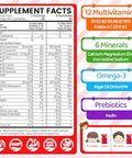 Natisland Iron Gummies For Kids & Teens Kids Multivitamin With Iron Supplement Vitamin B Complex A C D3 Calcium Zinc Dha Prebiotic Blood Builder & Energy Support For Iron Deficiency Vegan 60 Ct