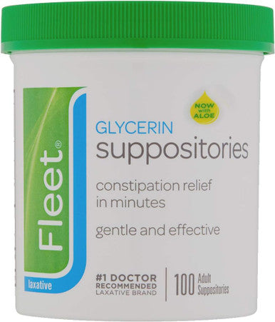 Fleet - Glycerin Suppositories Laxative Adult Jar 100 Each 2pack