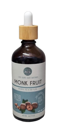 Themix Superfoods Pure Monk Fruit Sweetener Drops Sugar Substitute Zero Calories Zero Net Carbs. 120 Ml. No Other Ingredients Just Monk Fruit Syrup