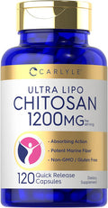 Carlyle Chitosan Supplement 1200mg | 120 Quick Release Capsules | Non-GMO Gluten | Ultra Lipo