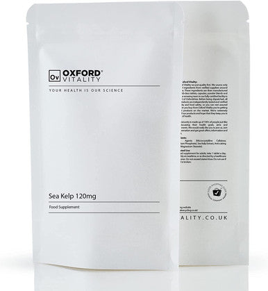 OV Oxford Vitality | Sea Kelp Tablets | 120mg Supplements for Iodine Source, Metabolism, Skin and Brain Health