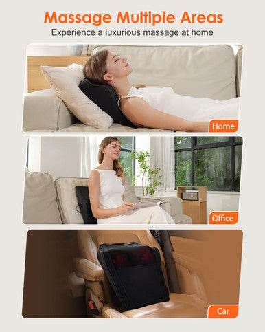 Back Massager With Heat, Shiatsu Neck & Back Massager Pillow For Pain Relief, 3D Kneading Massage Cushion For Back, Neck, Shoulder, Leg Relaxation, Ideal For Mom Dad Women Men.