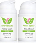 Amara Beauty Retinol Cream For Face 2.5% With Hyaluronic Acid & Vitamins E & B5 1.7 Fl. Oz.