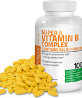 Bronson Vitamin B Complex (Vitamin B1, B2, B3, B6, B9 - Folic Acid, B12), 100 Tablets
