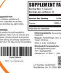 BulkSupplements Taurine Capsules - Taurine Supplement, Amino Supplement - 4 Taurine 500mg Capsules (2000mg), Taurine Pills - 90-Day Supply (360 Capsules)