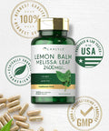 Carlyle Melissa Lemon Balm | 200 Capsules | Non-GMO and Gluten Free Formula | Melissa Leaf Traditional Herbal Supplement | Super Concentrated Extract