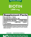 Nature's Truth Biotin 1,000mcg Tablets, 120 Count