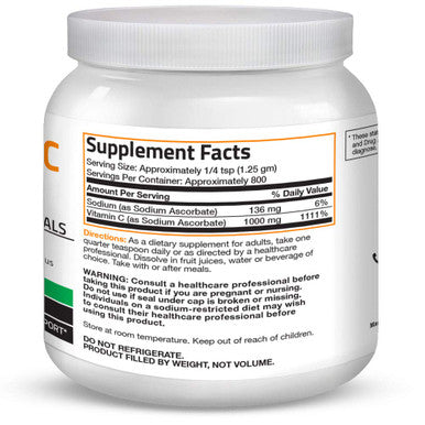 Non ic Vitamin C Powder Ascorbate Non GMO Soluble Fine Crystals - Healthy Immune System, Antioxidant and Cell Protection, 1 Kilogram (2.2 lbs, 35.3 Ounces)