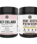 Left Coast Performance Vanilla Bone Broth and Multi Collagen Powder for Joint Hair Skin and Nails Support