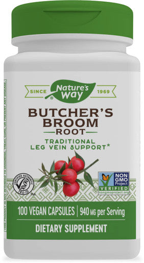 Nature's Way Butchers Broom, 940 mg per serving, 100 Vegetarian Capsules