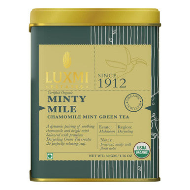 Luxmi Estates Darjeeling Organic Green Loose Leaf Tea Collection x 3 | Jasmine Tea Chamomile Mint Tea Lemongrass Ginger Tea | USDA Organic GreenTea