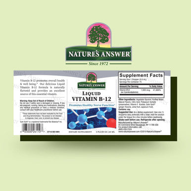 Nature'S Answer Liquid Vitamin B-12 | Promotes Healthy Nerve Function & Energy Levels | Naturally Flavored & Gluten- 2oz