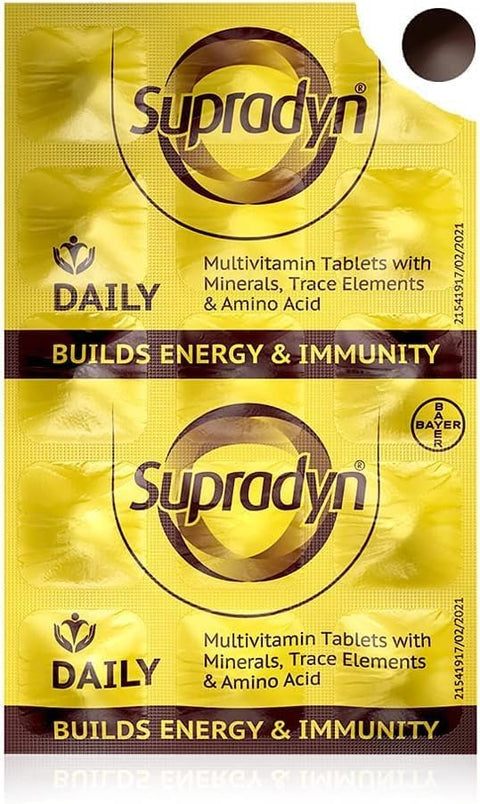 Supradyn Daily Multivitamin Tablets (150 Tablets) for Men and Women with Essential Zinc 12 Vitamins 5 Trace Elements for Daily Immunity and Energy