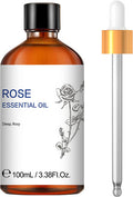 Rose Oil for Skin Care Stress Relief,Natural Rose Essential Oil for Diffuser Aromatherapy Massage Fragrance DIY -3.38 Fl Oz
