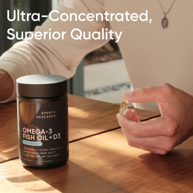 Sports Research Triple Strength 1040Mg Omega-3 From Wild Alaska Pollock With Vitamin D3 2500Iu 2-In-1 Vitamin D & Omega Dha Fish Oil Supplement Supporting Heart Health - 120 Softgels