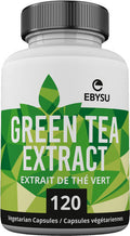 EBYSU Green Tea Extract with EGCG Antioxidant Supplement 500mg Capsules - 120 Day Supply