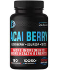 Dedicad 20:1 Acai Berry Extract Capsules 10050Mg - 5 Month Supply - Herbal Complex Supplement For Heart, Immune & Body Support