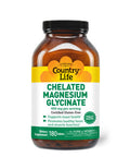 Country Life Chelated Magnesium Glycinate 400Mg 180 Tablets Certified Gluten Free Certified Vegan Certified Halal Non-Gmo Verified