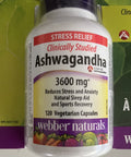 Webber Naturals Ashwagandha 3600 mg 120 Vegetarian Capsules